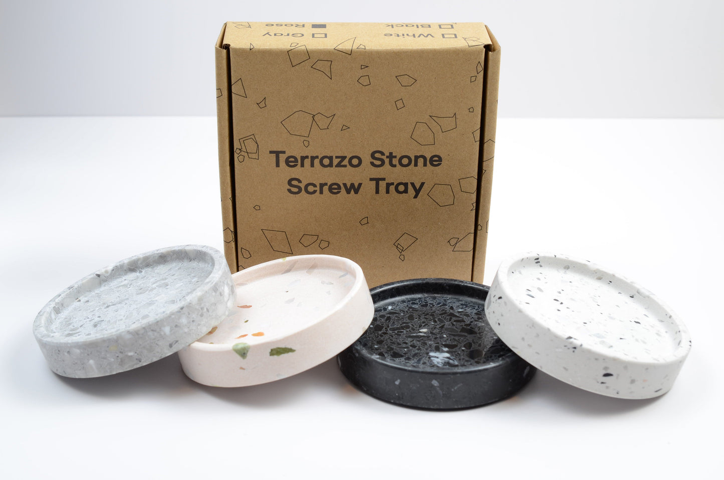 CannonKeys Terrazo Stone Screw Trays