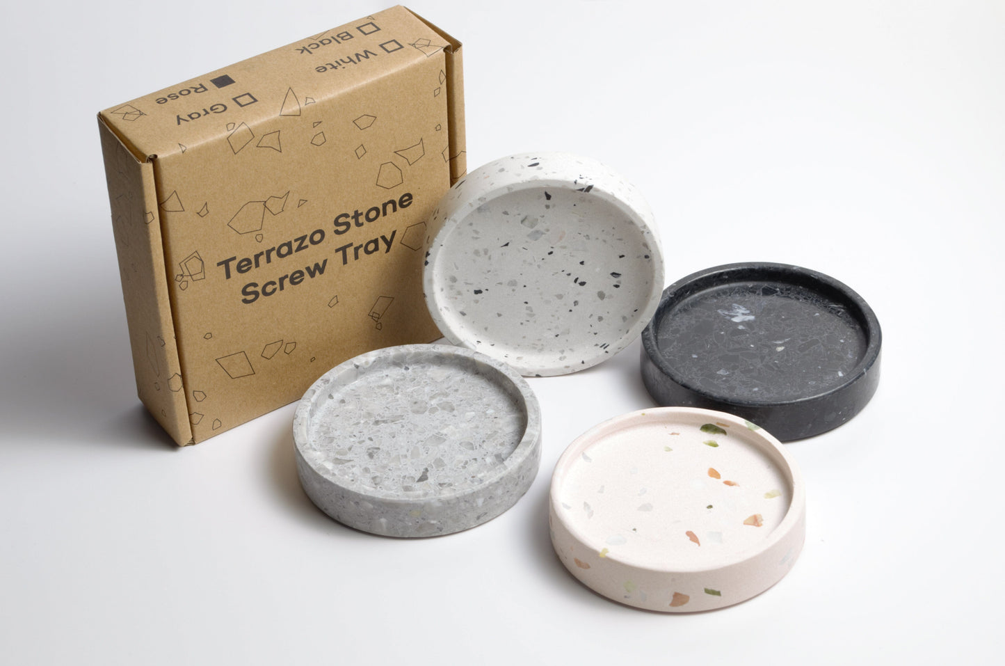 CannonKeys Terrazo Stone Screw Trays