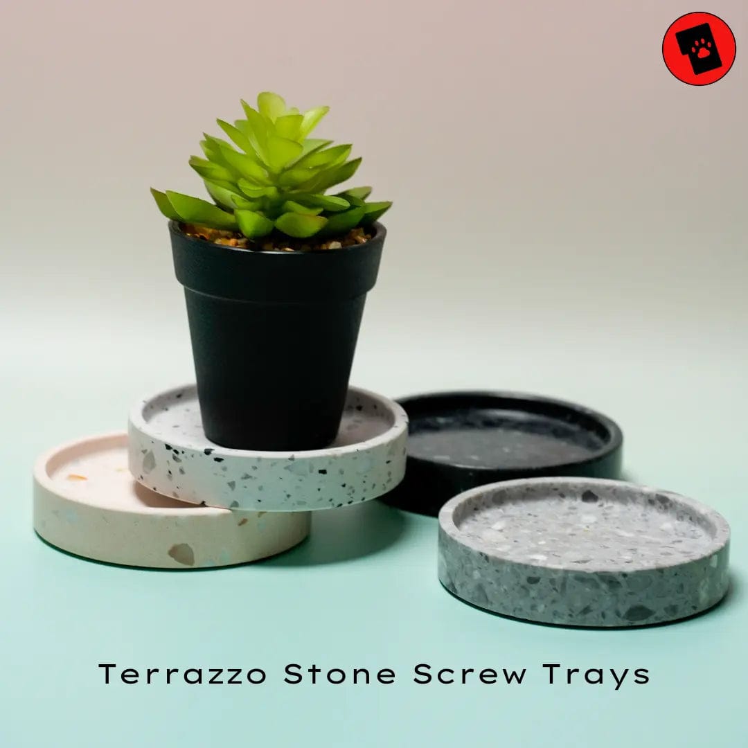CannonKeys Terrazzo Stone Screw Trays