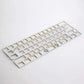 CannonKeys Bakeneko60 Extra Accessories KeebCats Denis FR4 Plate (ANSI + ISO) - White with gold trim