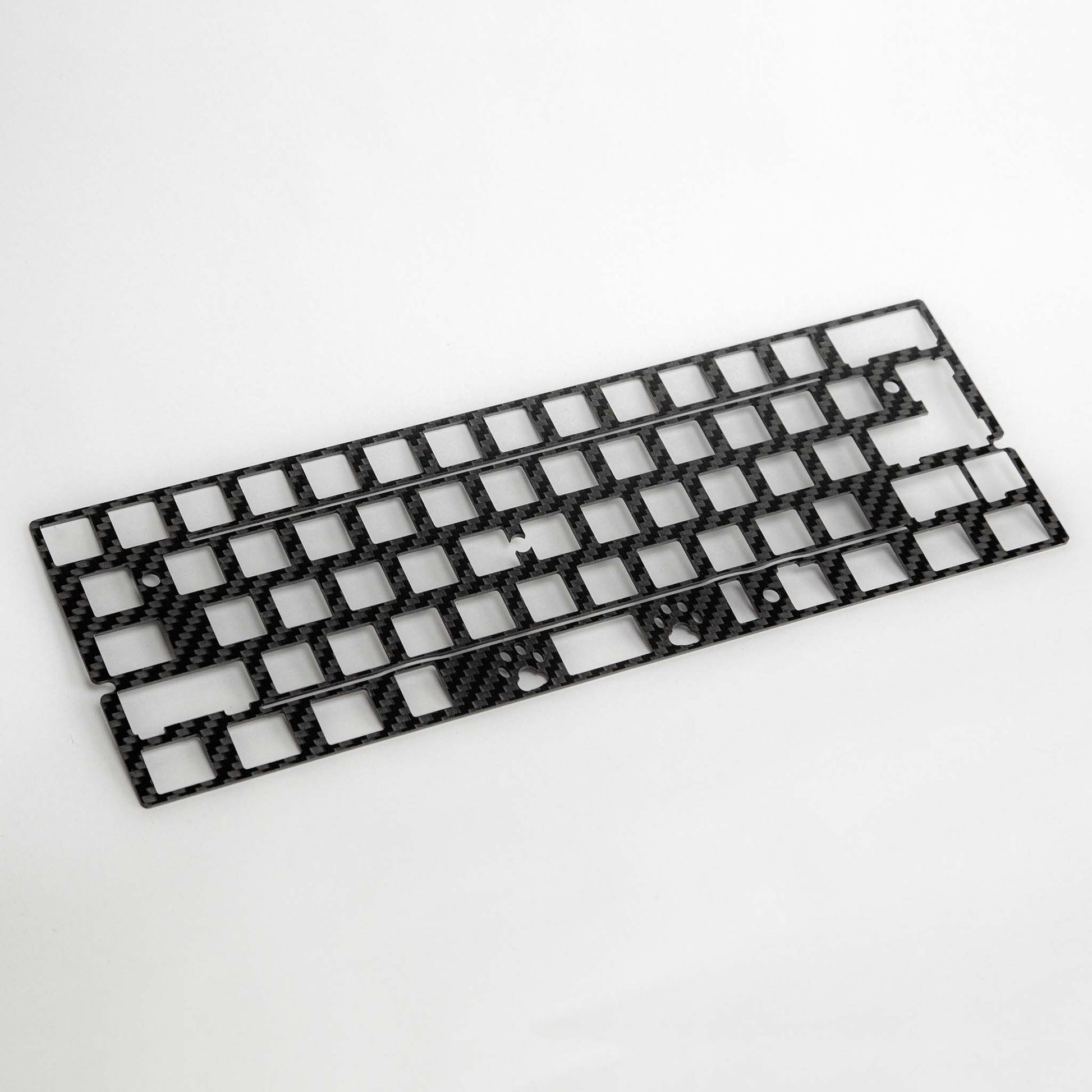 KeebCats UK Denis Plate - Premium Tray Mount 60% Keyboard Plate Woven Carbon Fibre
